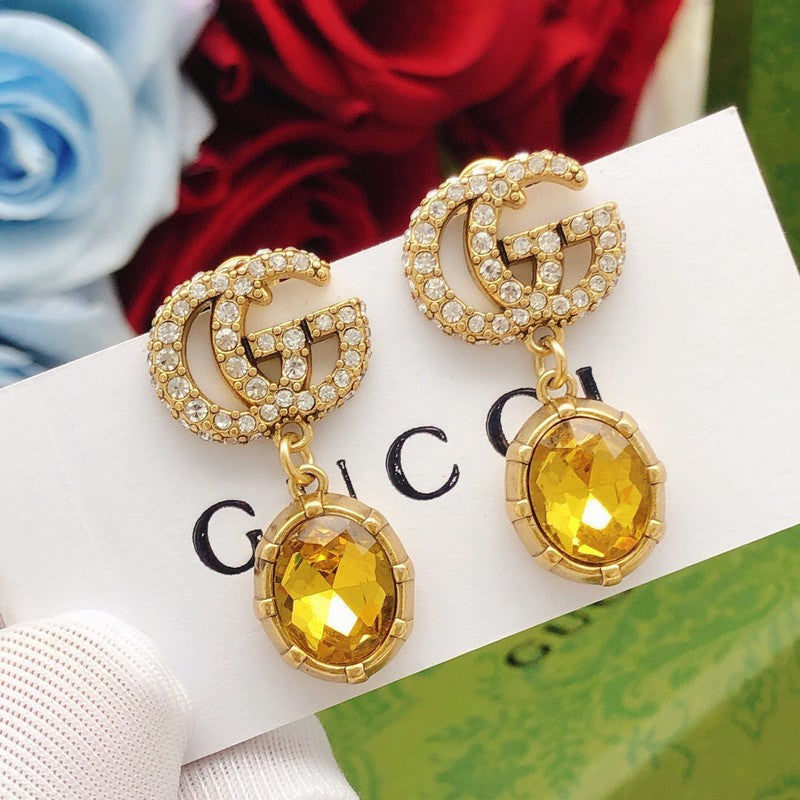 GG Yellow Crystal Earrings