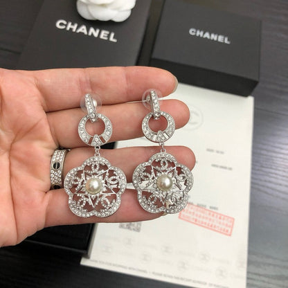 CC Camellia Diamond Pendant Earrings