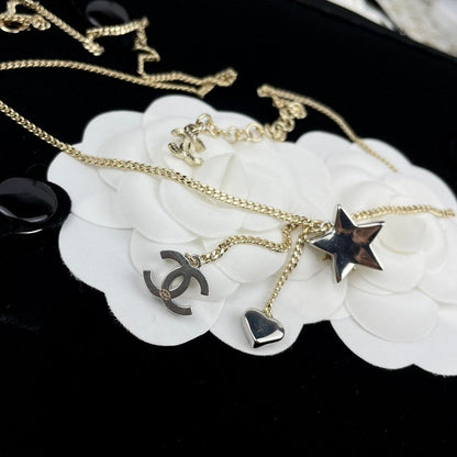 CC Heart & Star Crystal Necklace
