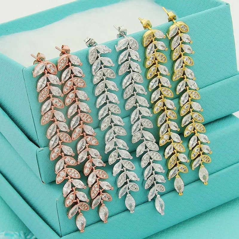 T Victoria Diamond Vine Drop Earrings