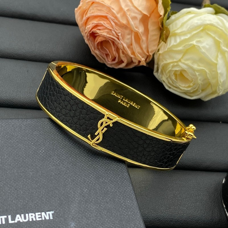 Saint Leather Gold Bracelet