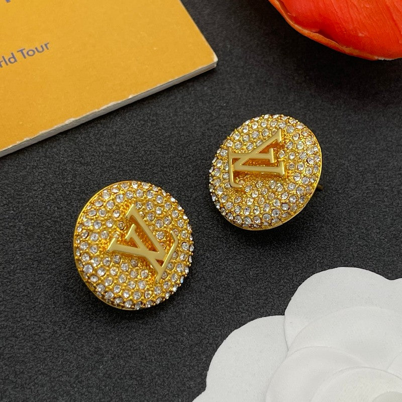 Louis Diamond Round Earrings
