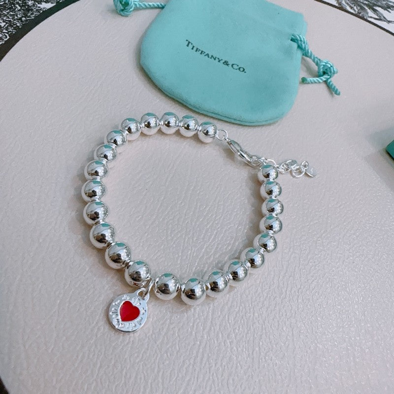 Return to Tiffany Red Heart Bead Bracelet