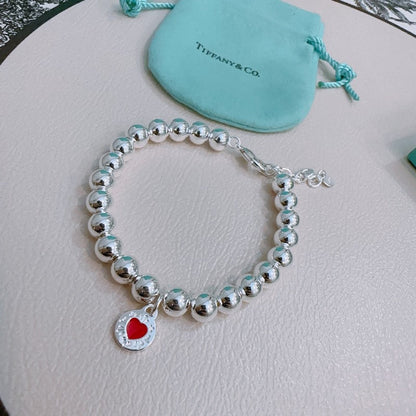 Return to Tiffany Red Heart Bead Bracelet