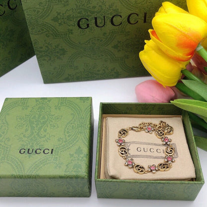 GG Tiger Pink Crystal Bracelet