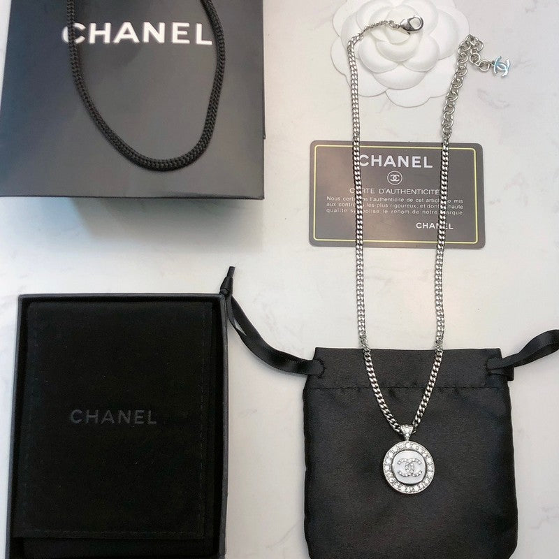 CC Black & White Diamond Gold Necklace