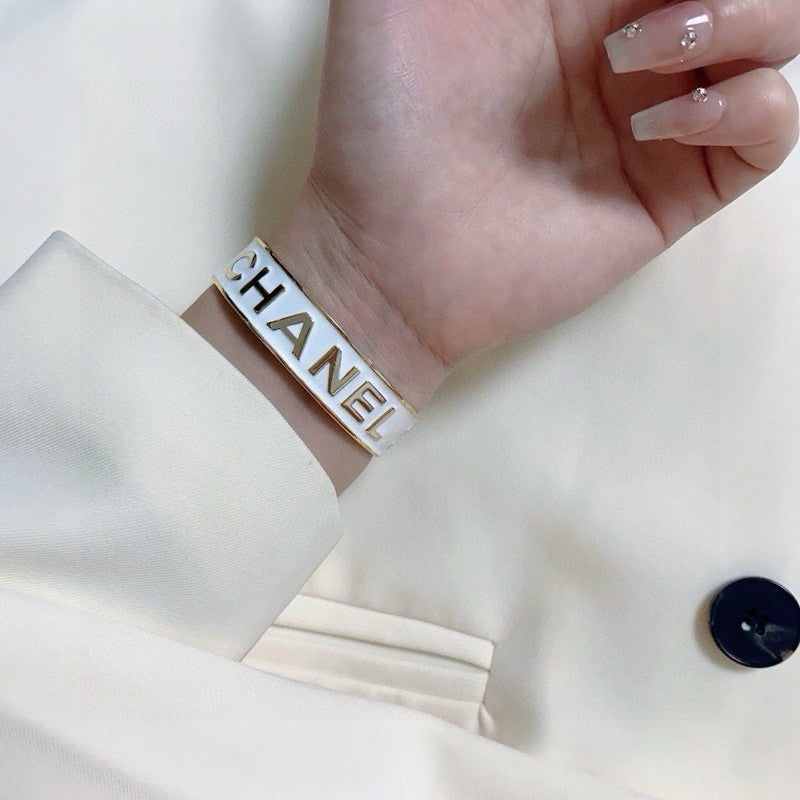 CC Black & White Wide Cuff Bracelet
