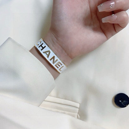 CC Black & White Wide Cuff Bracelet
