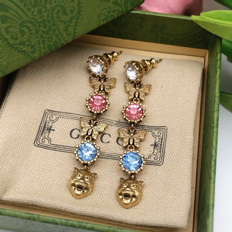 GG Color Crystal Long Earrings