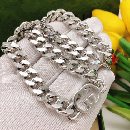 GG White Gold Chain Necklace