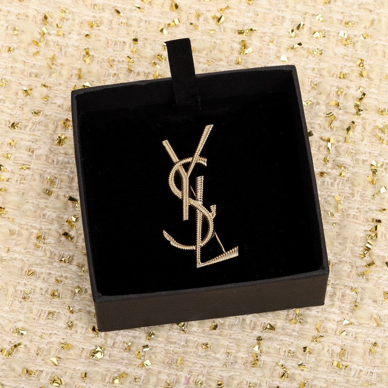 Saint Stripe Gold Brooch