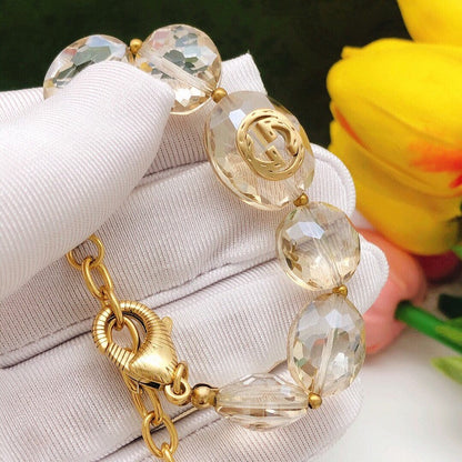 GG Crystal Flower Pendant Bracelet