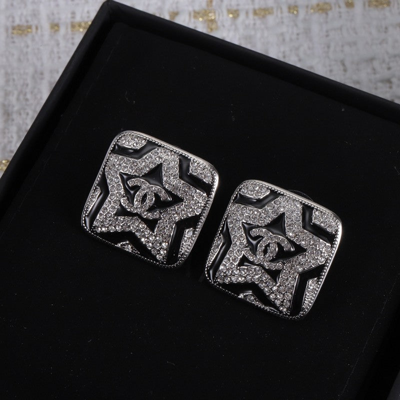 CC Black & White Diamond Earrings