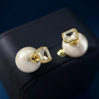 CD Pearl Crystal Earrings