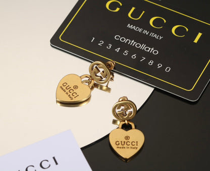 GG Heart Pendant Earrings