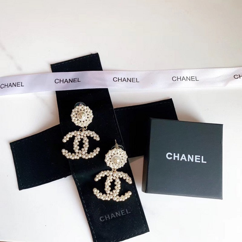 CC Pearl Drop Earrings