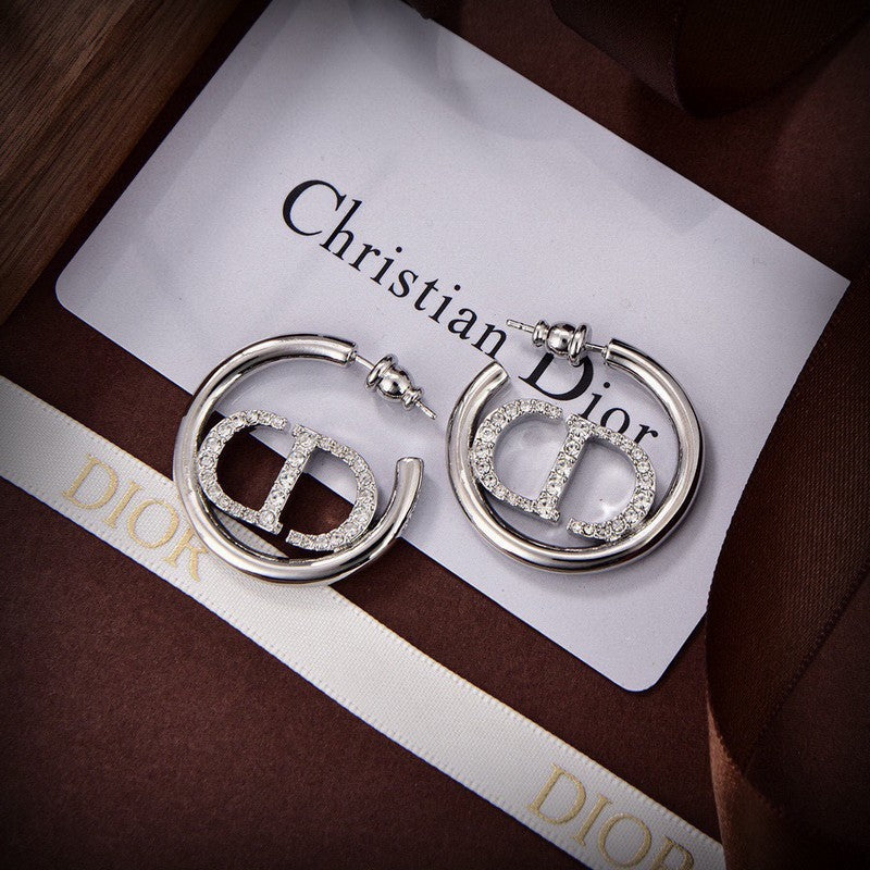 CD White Gold Diamond Earrings