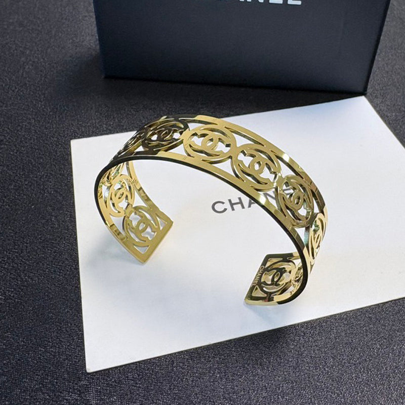 CC Wide Gold Bracelet