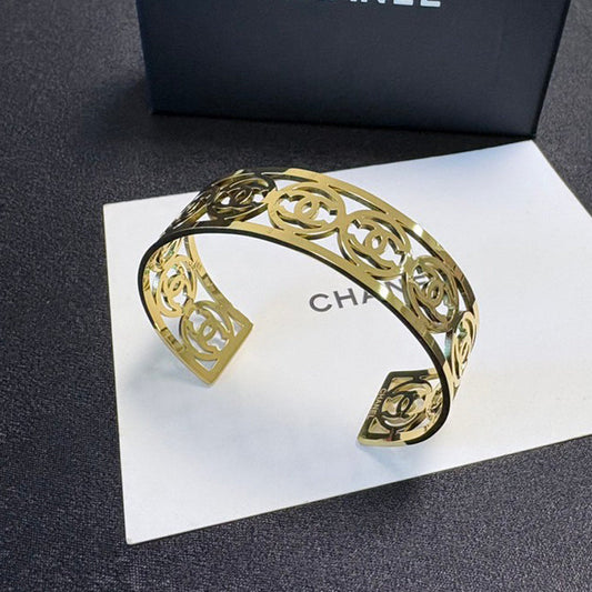 CC Wide Gold Bracelet