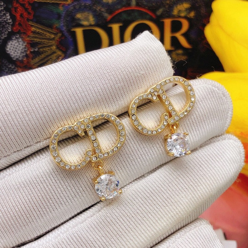 CD Diamond Drop Earrings