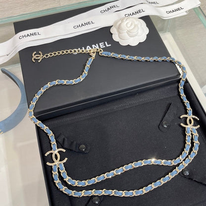 CC 25P Blue Jean Leather Necklace