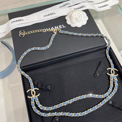 CC 25P Blue Jean Leather Necklace