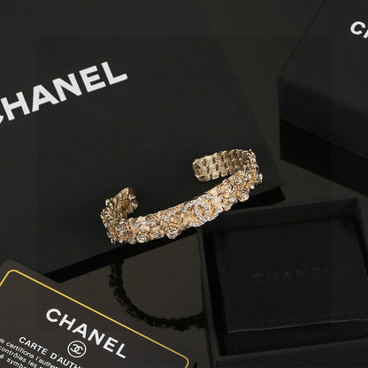 CC Flower Diamond Cuff Bracelet