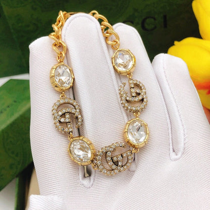 GG Crystal Gold Chain Bracelet