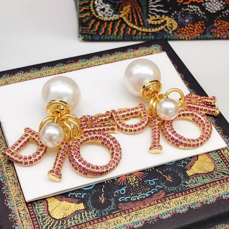 CD Tribales Pink Crystal Earrings