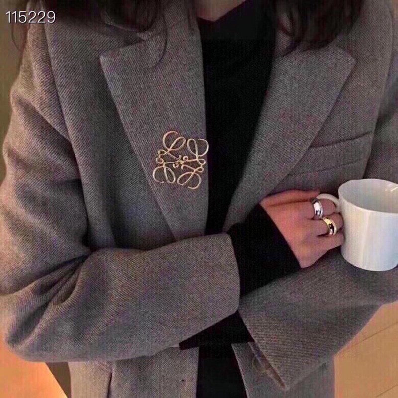 Loe Anagram Gold Brooch