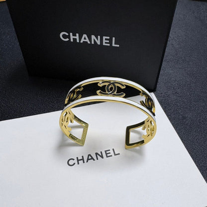 CC Hollow Gold Cuff Bracelet