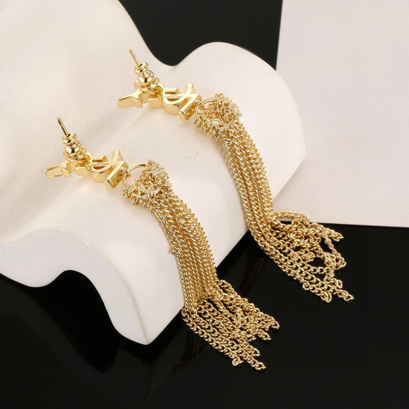 Saint Tassel Gold Earrings