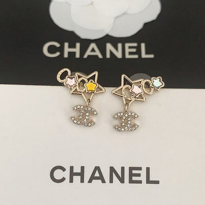 CC Color Crystal Star Earrings