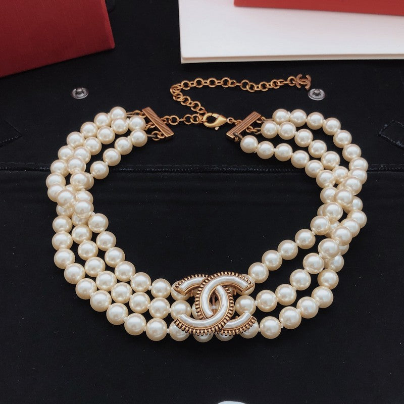 CC Pearls Choker Necklace
