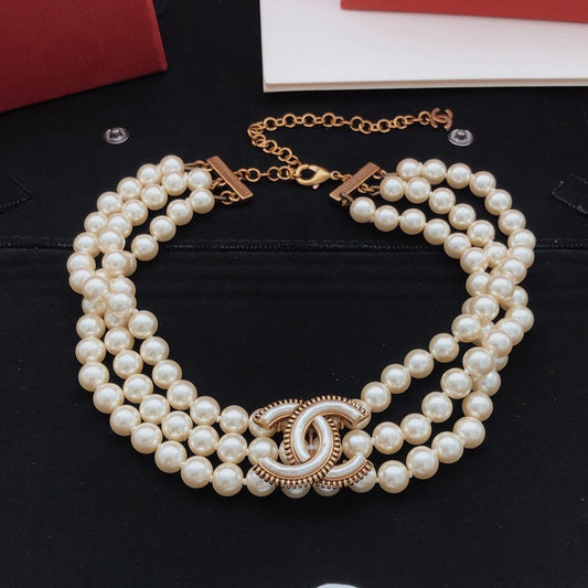 CC Pearls Choker Necklace
