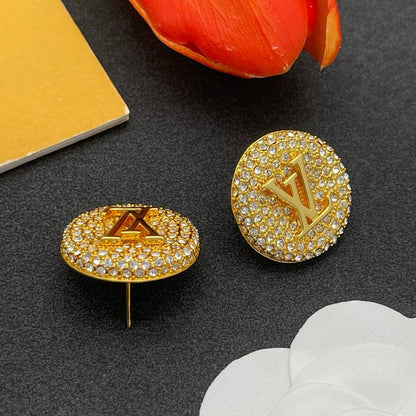 Louis Diamond Round Earrings