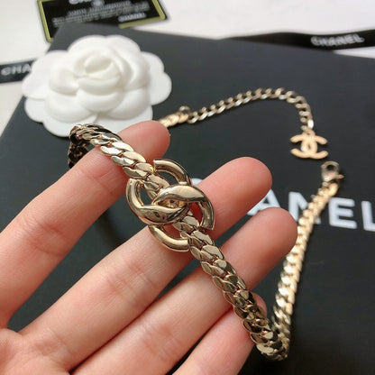 CC 25A Snake Pattern Gold Chain Necklace