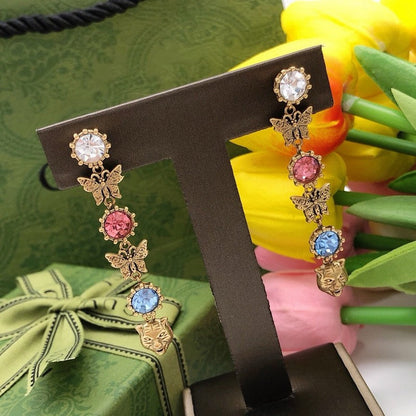 GG Color Crystal Long Earrings