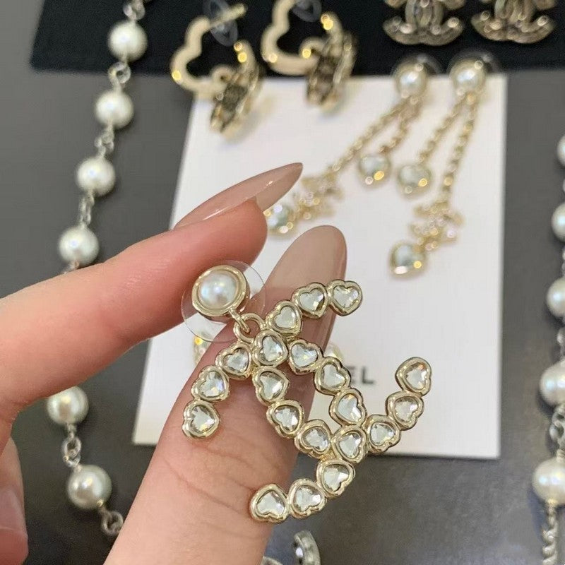 CC Pearl & Crystal Earrings