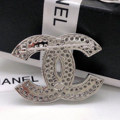 CC Diamond White Gold Brooch