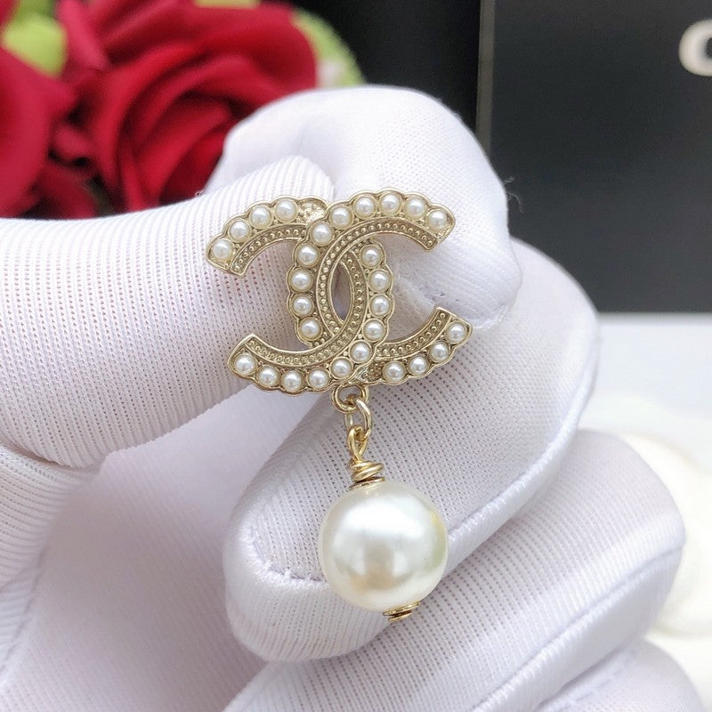 CC Pearl Drop Earrings