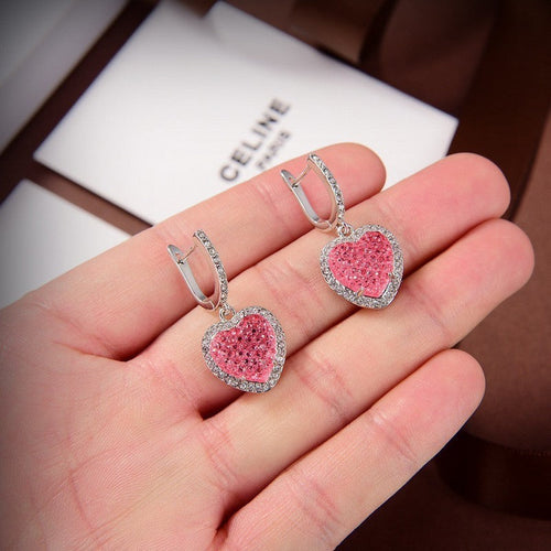 CE Triomphe Pink Heart Diamond Earrings