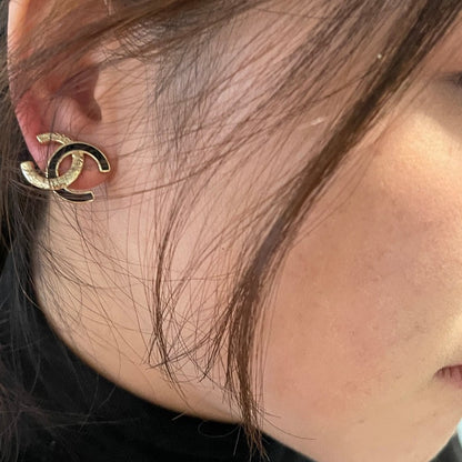 CC 26C Black Gold Diamond Earrings
