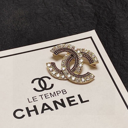 CC Diamond Gold Brooch