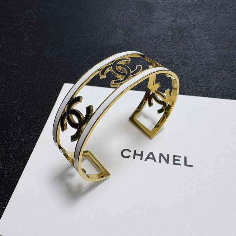 CC Hollow Gold Cuff Bracelet