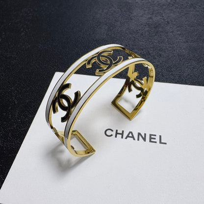 CC Hollow Gold Cuff Bracelet