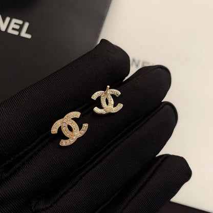 CC Diamond Gold Earrings