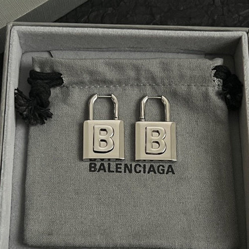 BB Lock White Gold Earrings