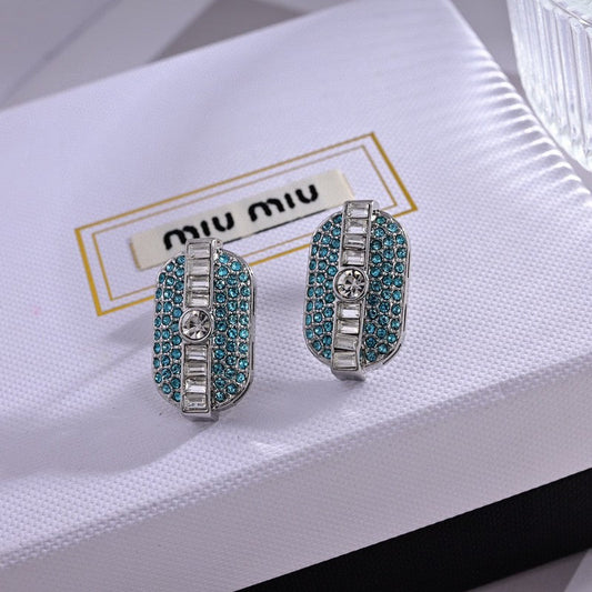 Miu Green Crystals Earrings