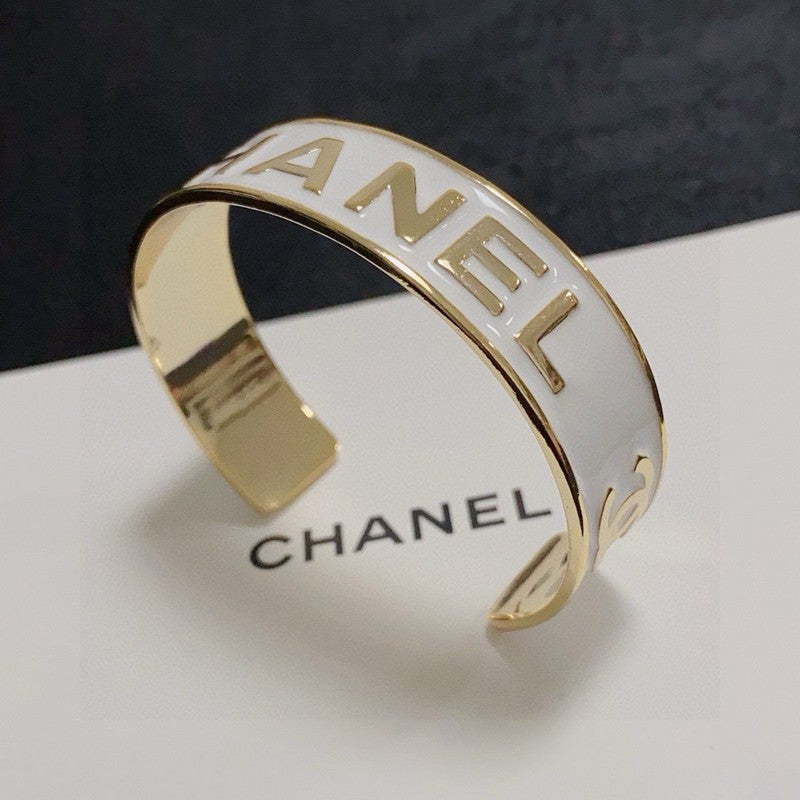 CC Black & White Wide Cuff Bracelet